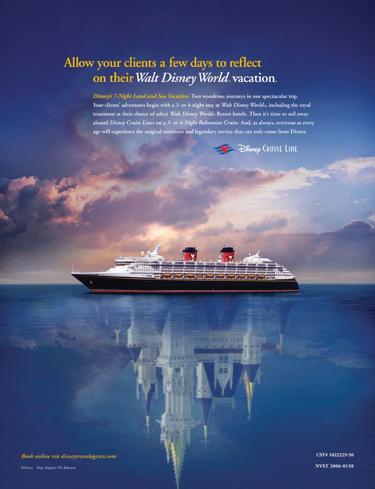 Instagram post: Ship reflection transforms into Disney castle