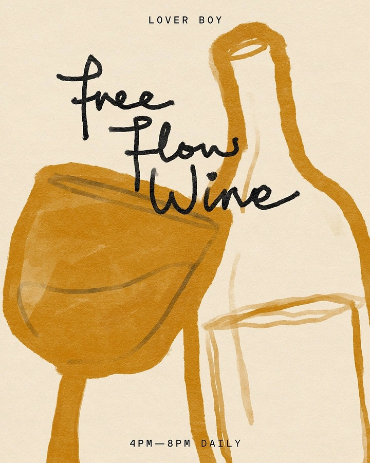 Bars & Pubs creative ad: Minimal bottle illustration supports free-flow pun