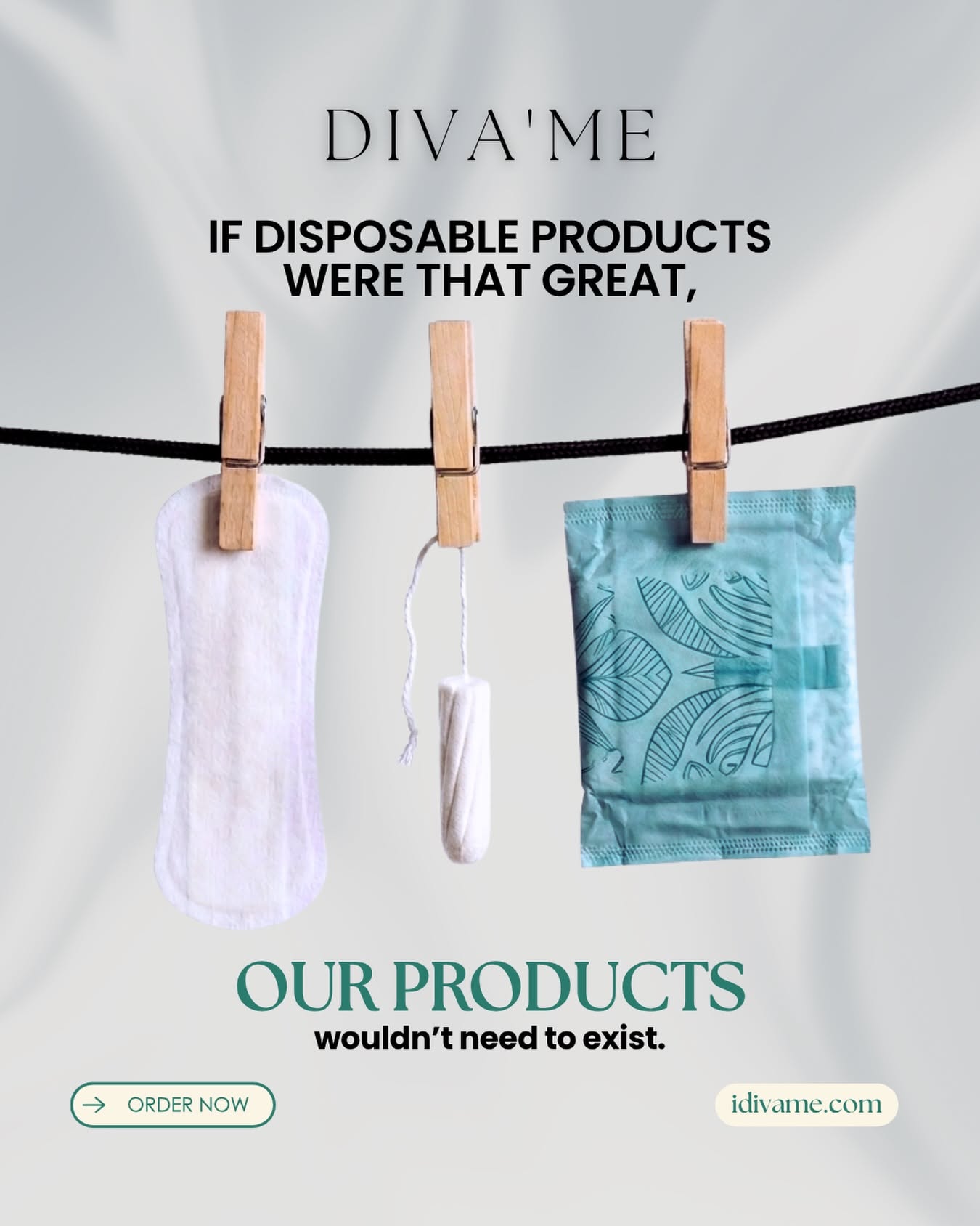Instagram post: Disposable products become clothesline laundry