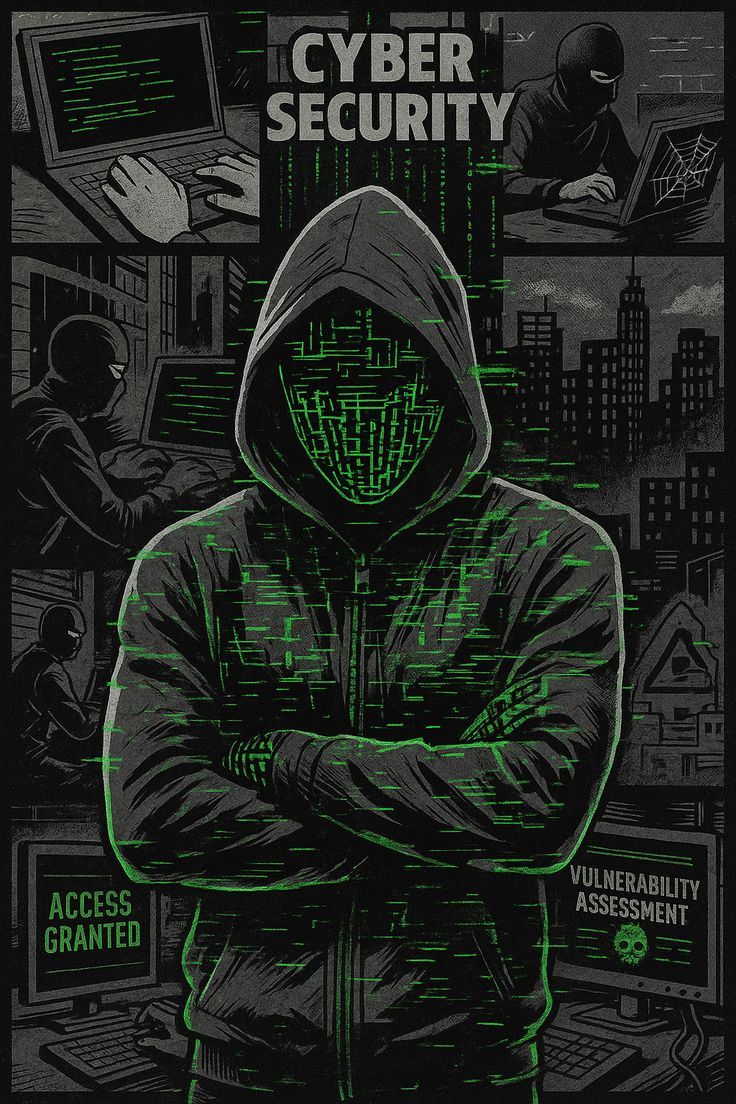 Story: Hooded hacker as cyber sentinel