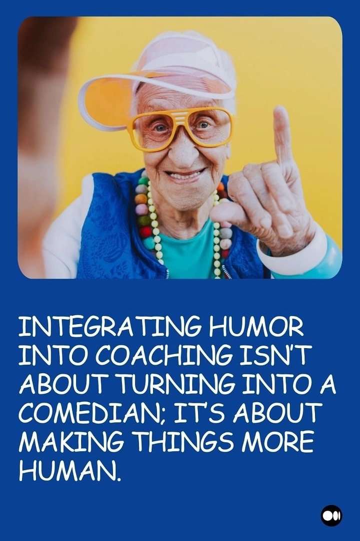 Life & Business Coaches creative ad: Unexpected humor portrait supports coaching message