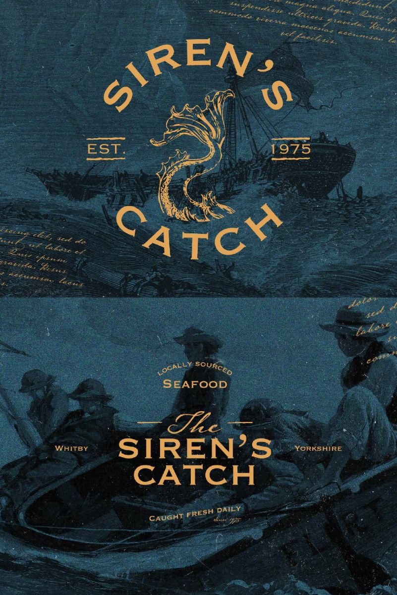 Story: Mythic siren-themed seafood identity
