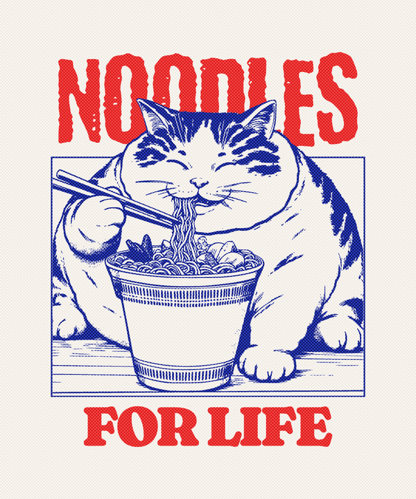 Instagram post: Cat mascot gives noodles playful character