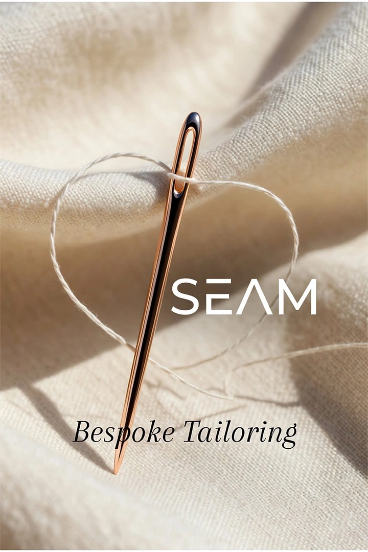 Tailors & Alterations creative ad: Needle thread loops into heart shape