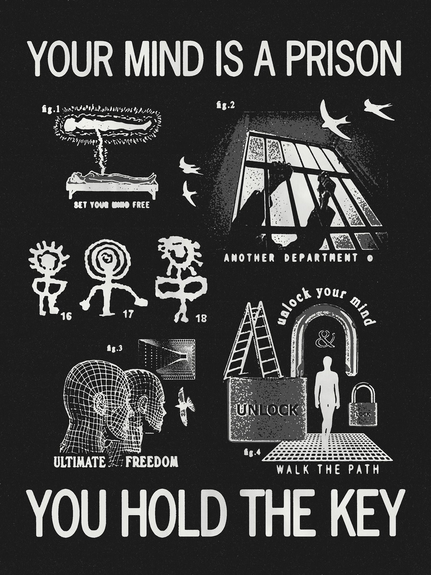 Instagram post: Prison-and-key metaphor drives message