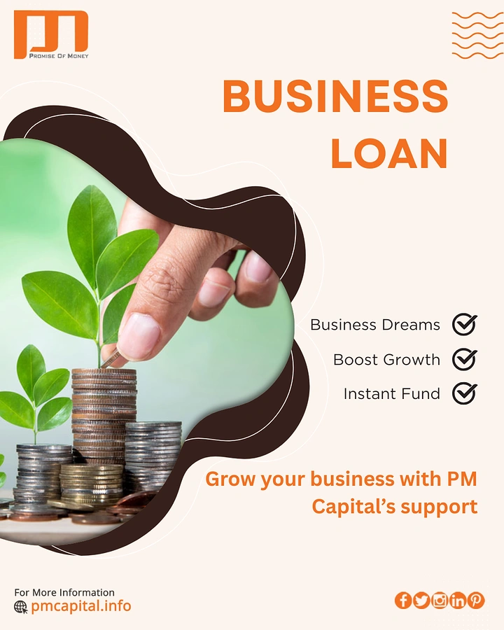 Personal & Business Loans creative ad: Plant-and-coins growth metaphor