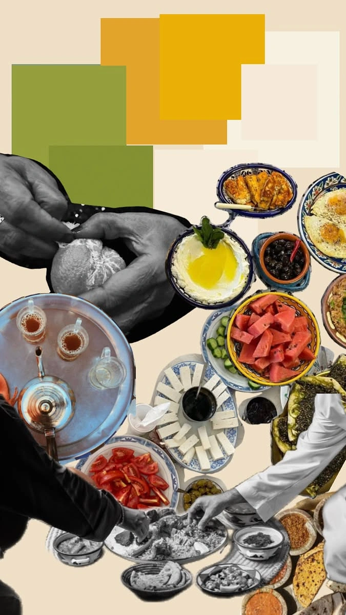 Arabic & Middle Eastern Restaurants creative ad: Communal feast forms unexpected composition