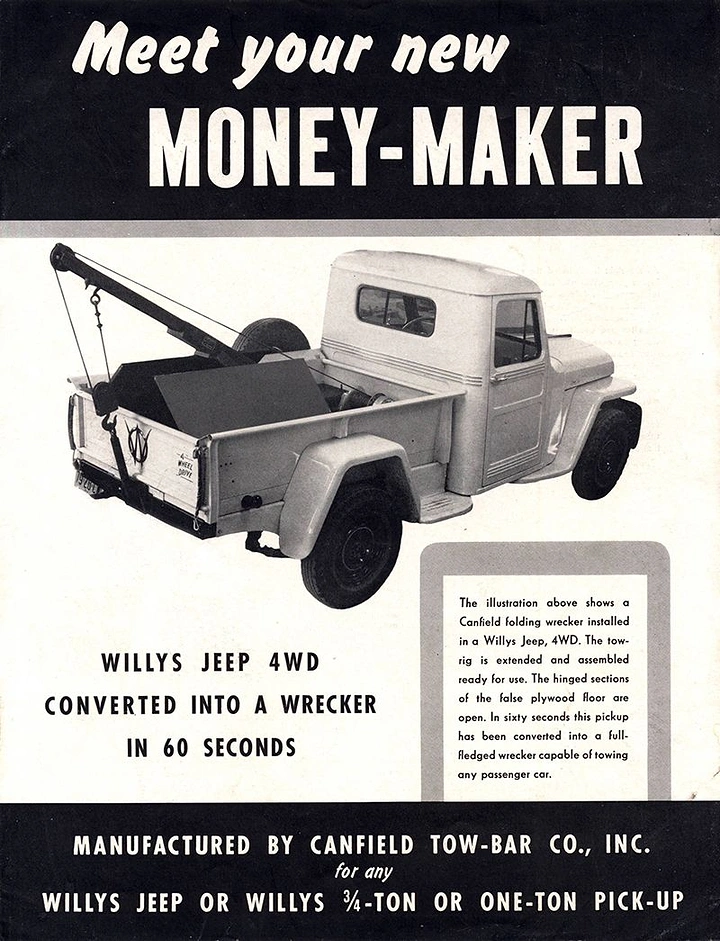 Towing & Roadside Assistance creative ad: Tow truck framed as a money-maker