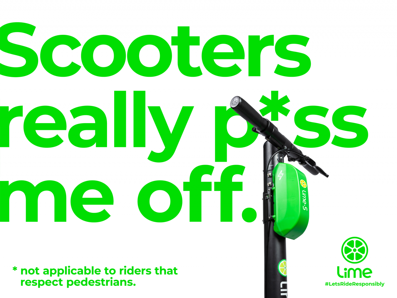 Poster: Black e-scooter stem with green battery pack