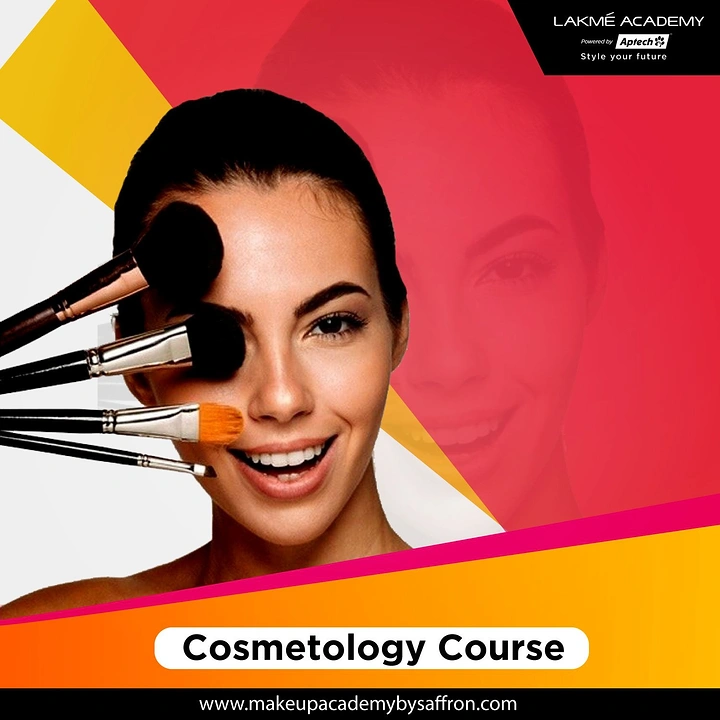 Makeup & Beauty Academies creative ad: Oversized brushes create bold facial rays