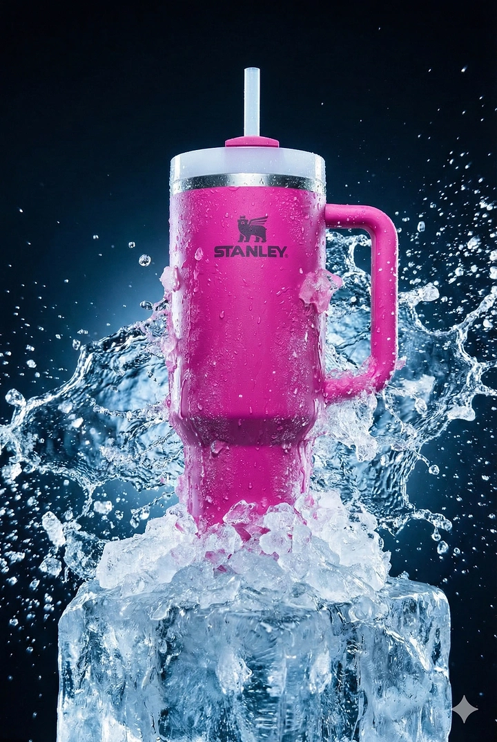 Tumblers, Flasks & Drinkware creative ad: Dramatic splash turns product into spectacle