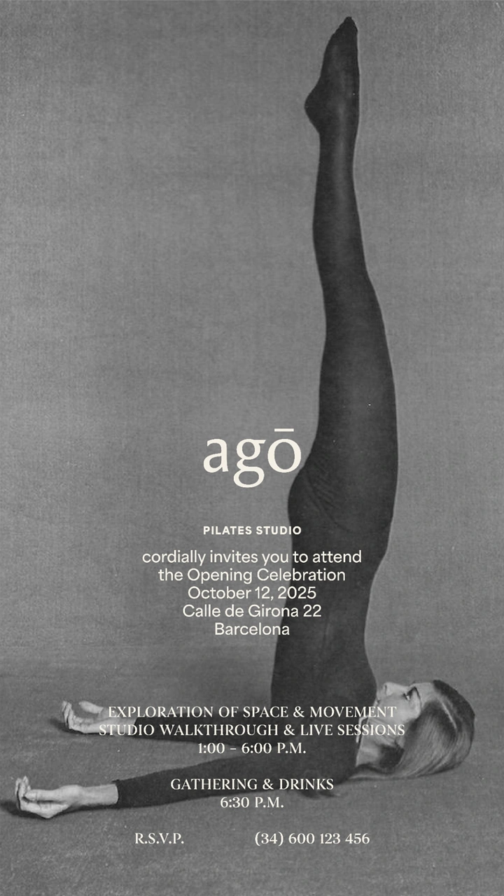 Events & Nightlife creative ad: Woman in a black leotard doing a vertical shoulder stand