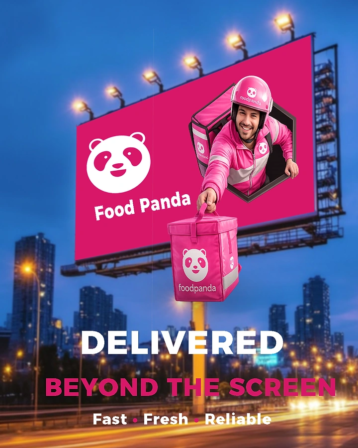 Food Delivery Apps creative ad: Delivery breaks beyond the billboard