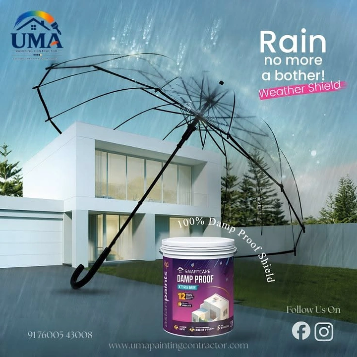 Waterproofing creative ad: Umbrella visualizes rain protection promise
