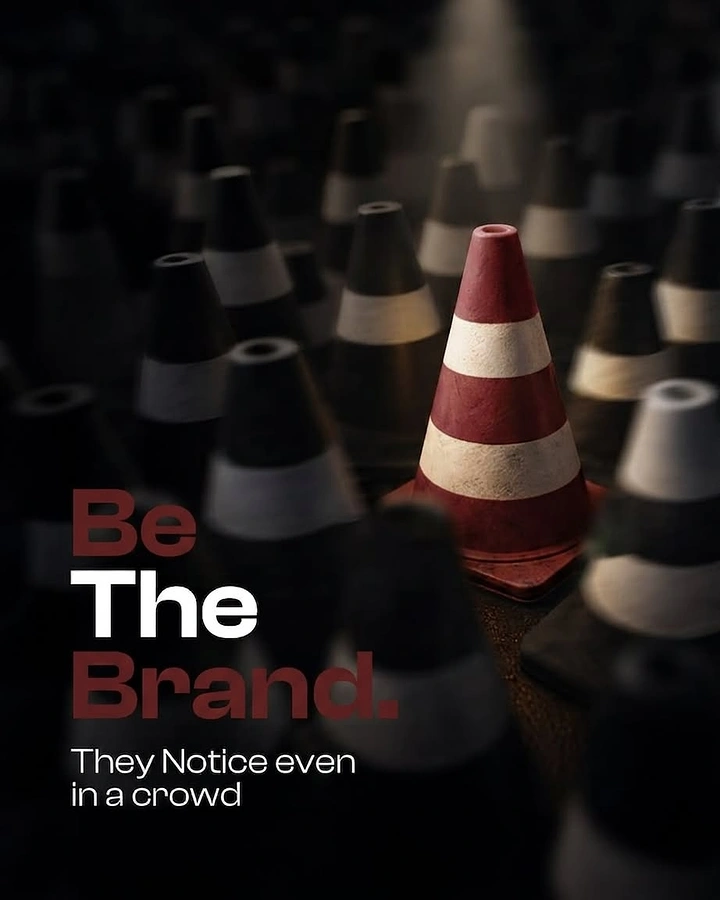 Agency creative ad: Standout red cone in crowd metaphor