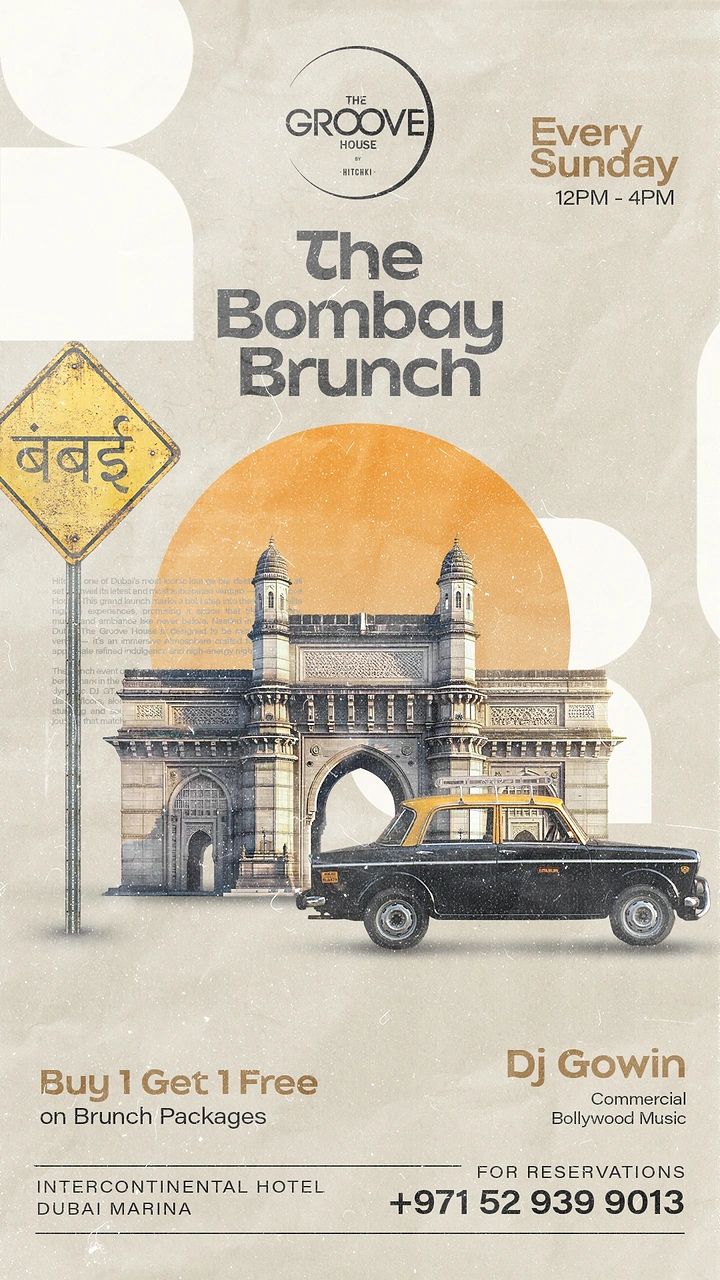 Creative ad: Gateway of India with a Mumbai kaali-peeli taxi