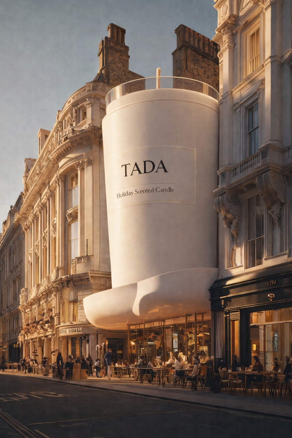 Story: Giant candle as city building CGI