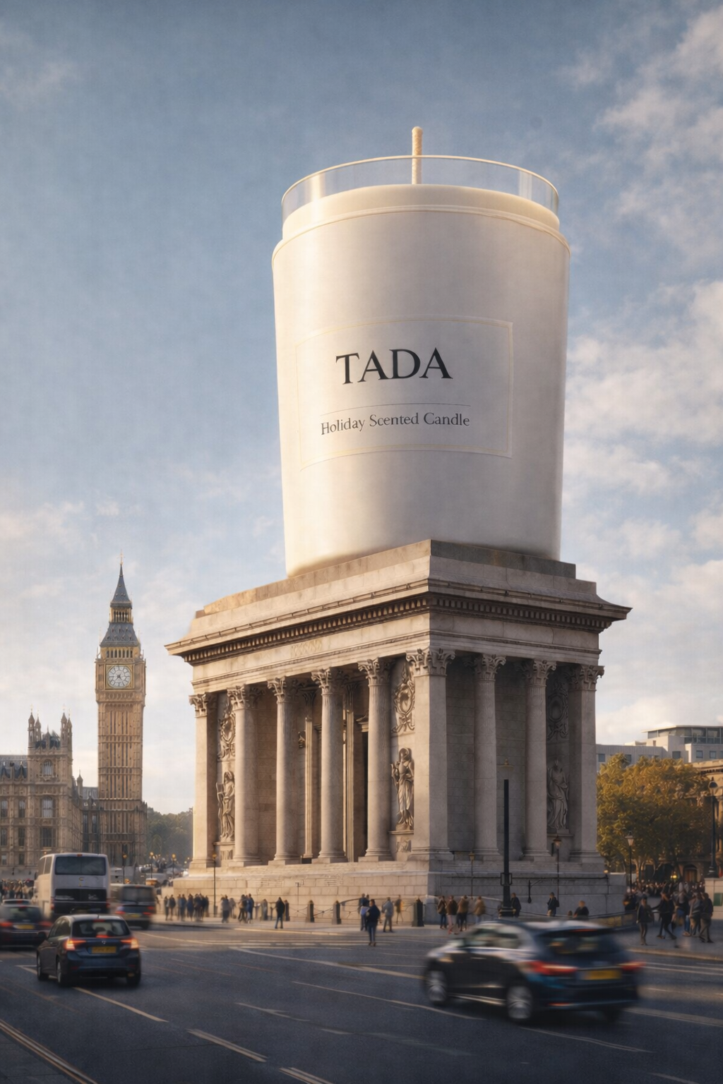 Story: Giant candle atop London landmark CGI