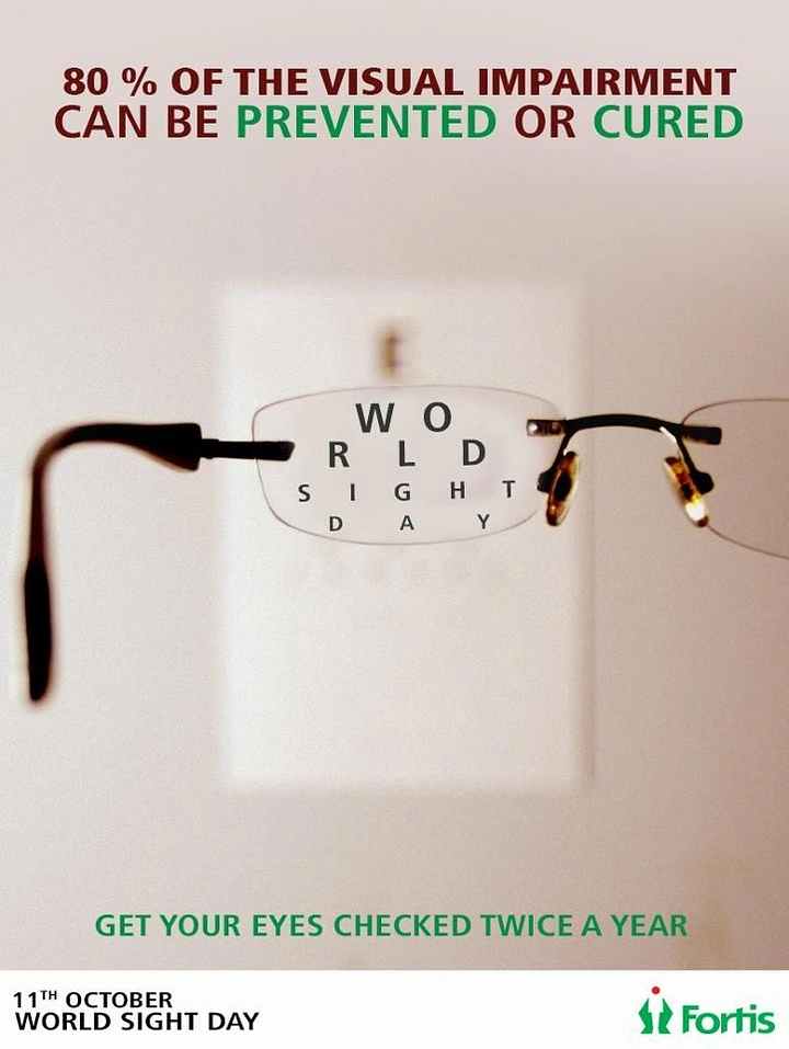 Opticians & Eye Care creative ad: Glasses reveal 'World Sight' in eye chart