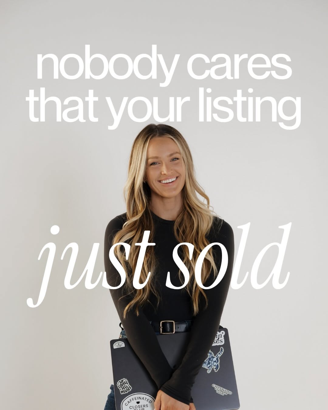 Instagram post: Self-aware hook: nobody cares it sold, slide 1