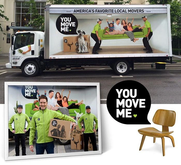 Movers & Packers creative ad: 'You Move Me' pun on truck livery