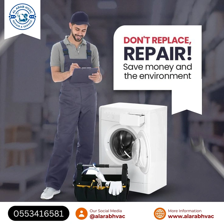 Appliance Repair creative ad: Repair versus replacement message uses strong visual contrast