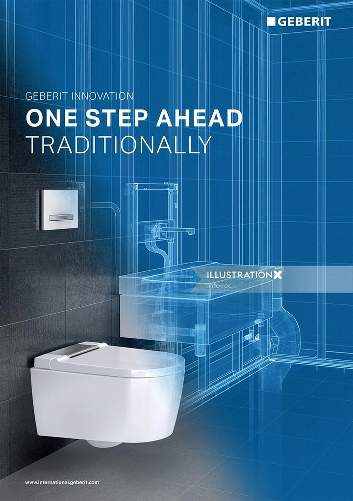 Plumbers creative ad: Blueprint x-ray reveals hidden plumbing tech