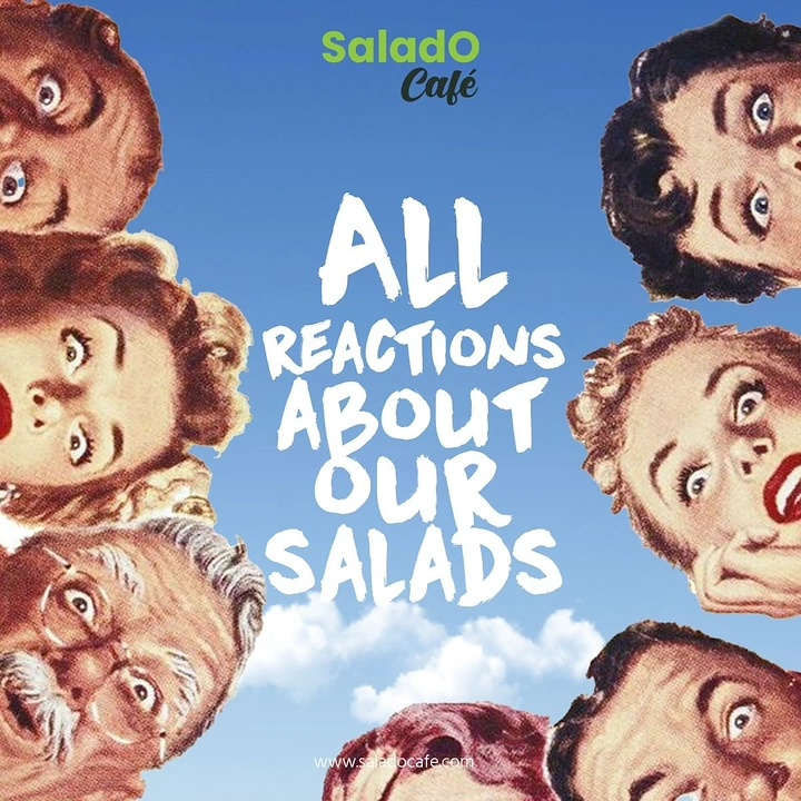 Salad Bars & Healthy Restaurants creative ad: Faces create a memorable reaction metaphor