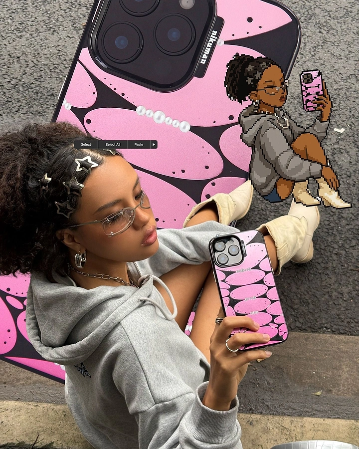 Phone Cases & Mobile Accessories creative ad: Playful illustrated street-style case scene