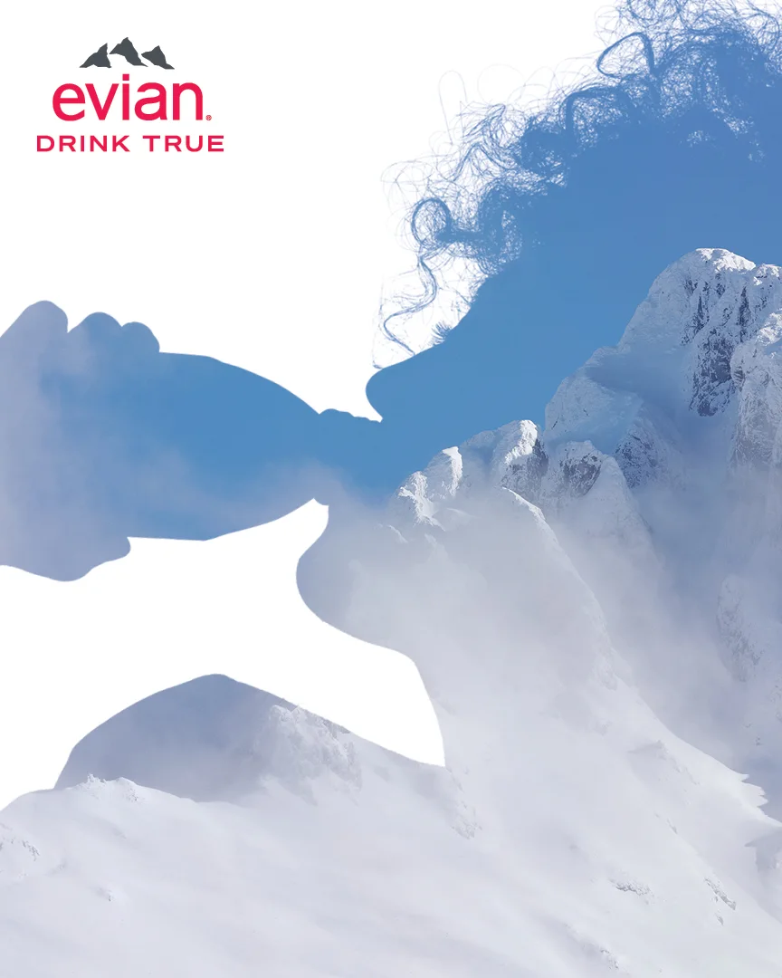 Instagram post: Brand silhouette merges with mountains