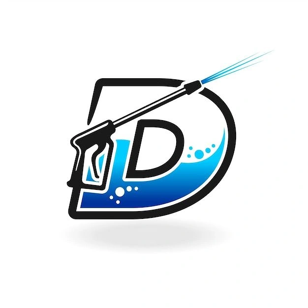 Pressure Washing creative ad: Spray wand integrates into letterform