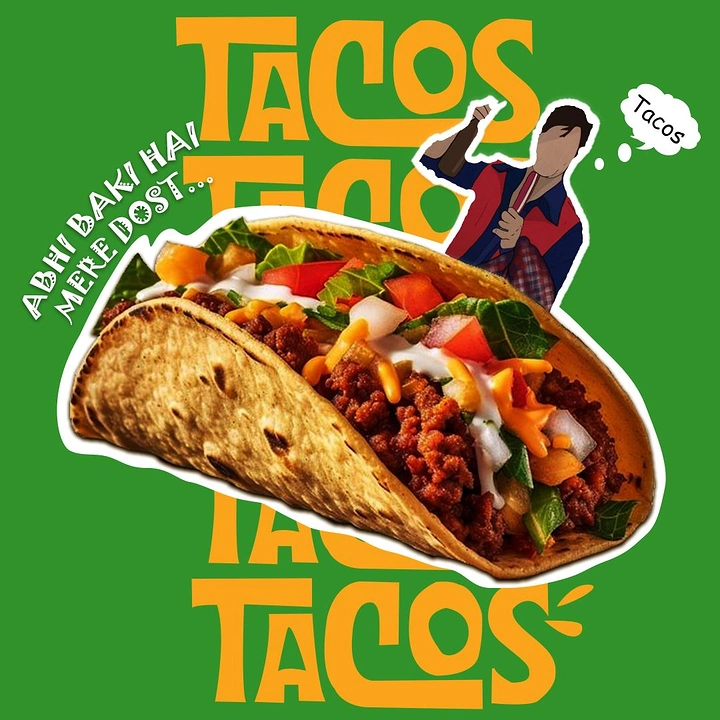 Mexican Restaurants creative ad: Taco integrated with oversized typography