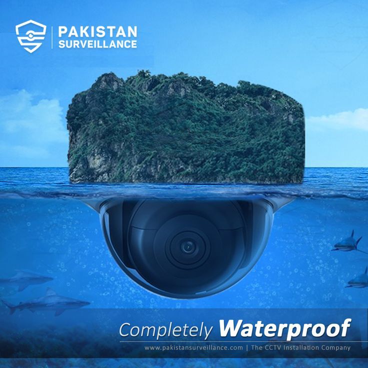 Instagram post: Dome CCTV camera submerged as the base of an island