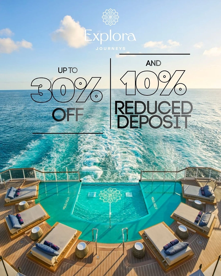 Cruises & Cruise Lines creative ad: Premium photographic presentation with clean typography