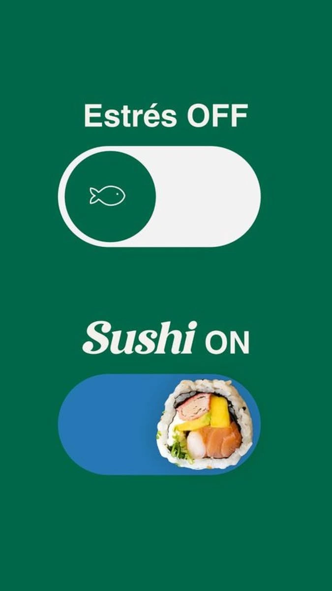Sushi & Japanese Restaurants creative ad: Sushi-on toggle creates clear pun