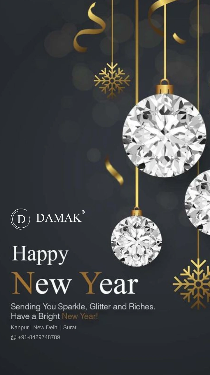 New Year creative ad: Diamonds hung as festive ornaments