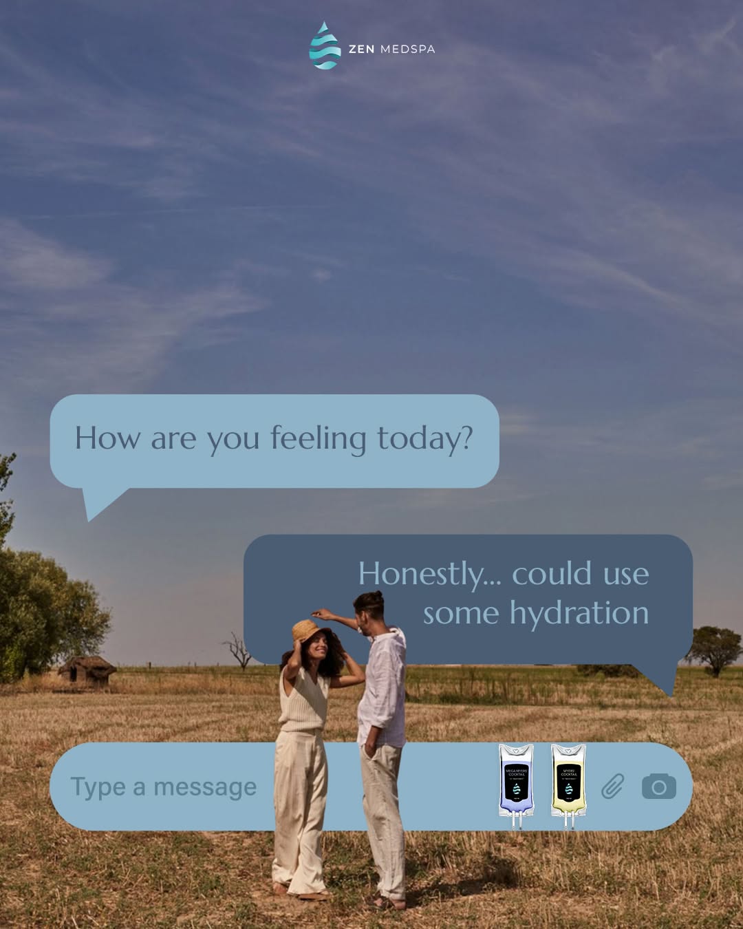 Instagram post: Chat format dramatizes dry-landscape dehydration