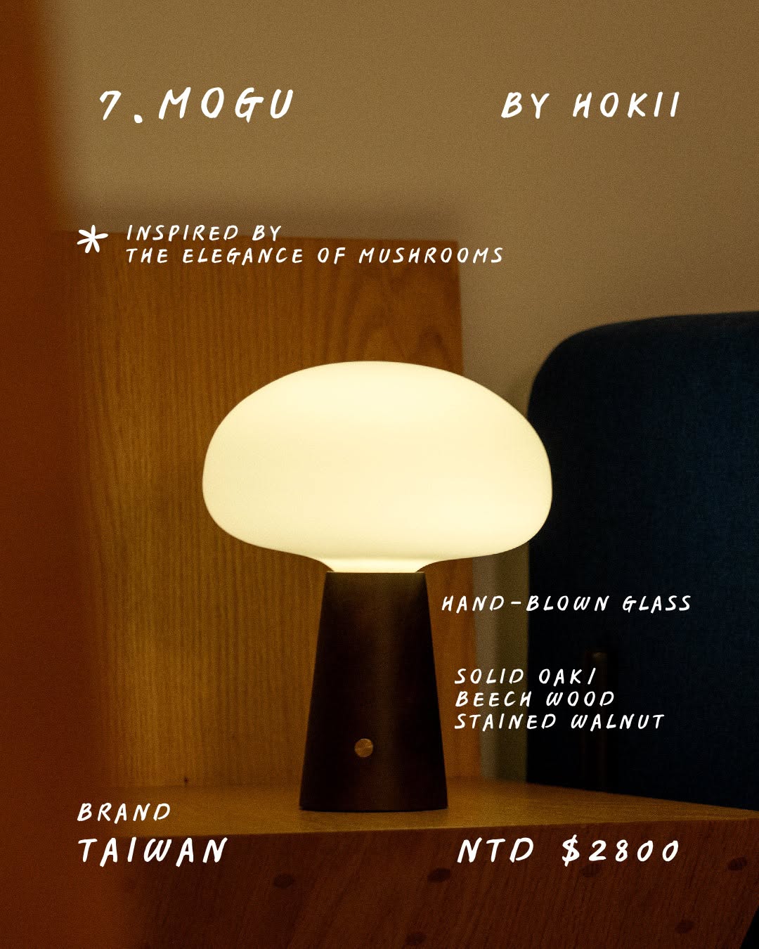 Instagram post: Mushroom-inspired lamp world feels distinctive