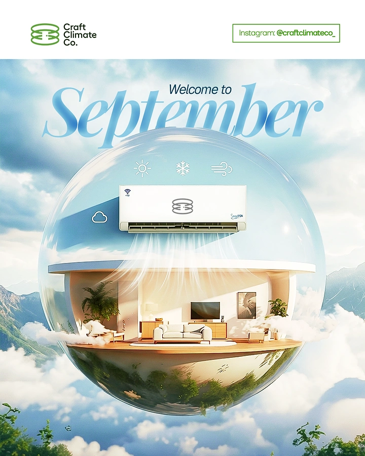 AC Repair & HVAC creative ad: Home in cool bubble under AC
