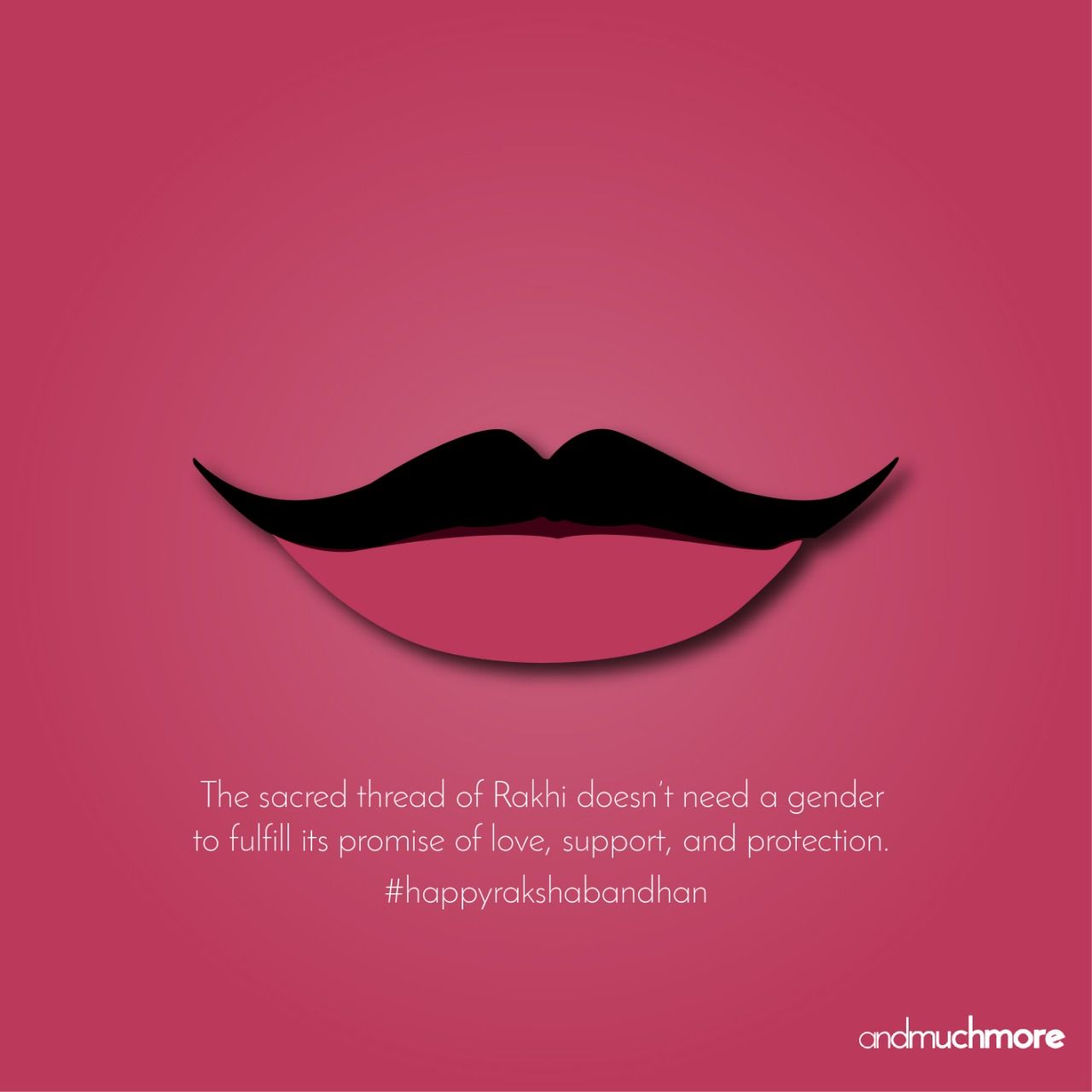 Moustache over pink lips, a gender-fluid symbol