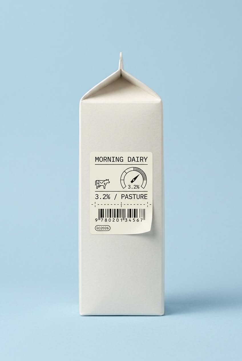 Story: Carton label gauge shows pasture fat