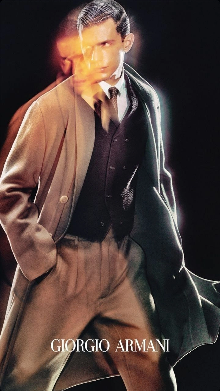 Men's Suits & Formal Wear creative ad: Ghosted double-exposure Armani campaign