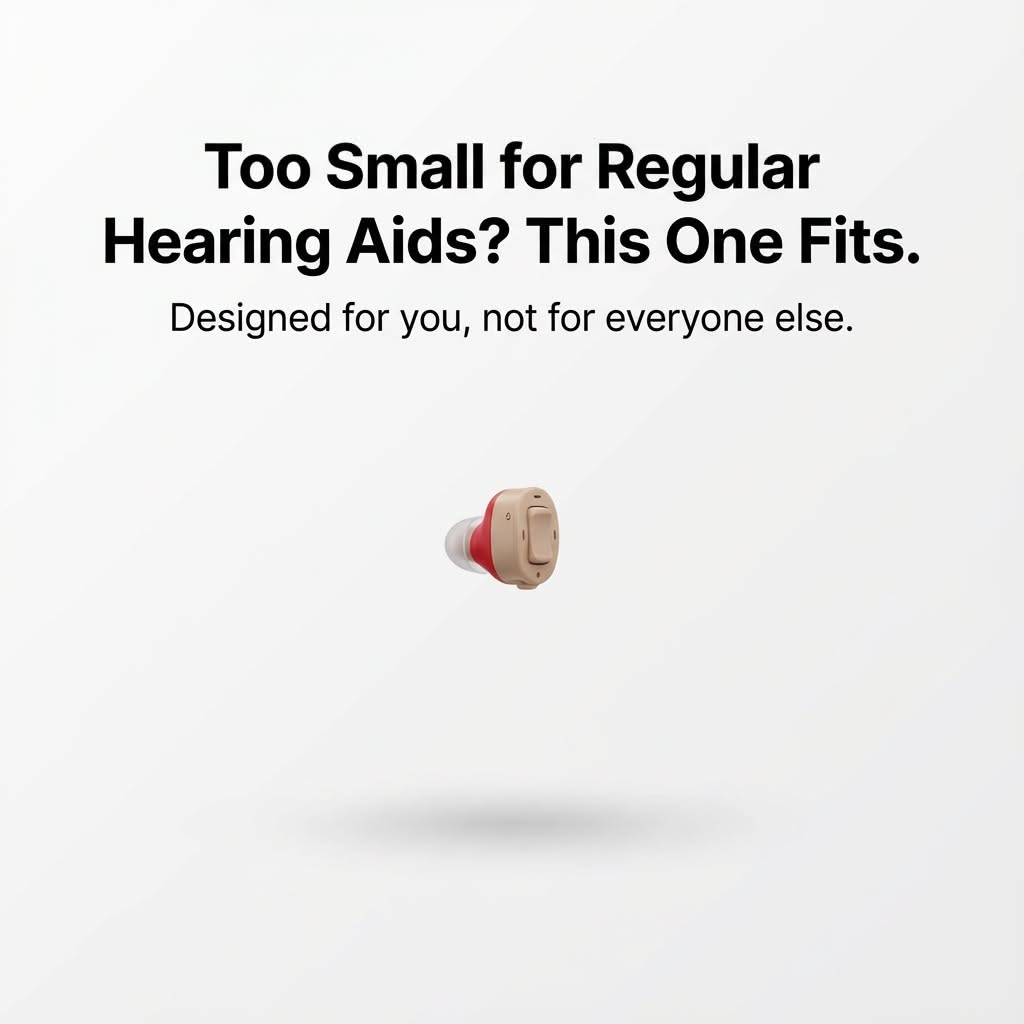 Instagram post: Tiny product in vast whitespace shows size