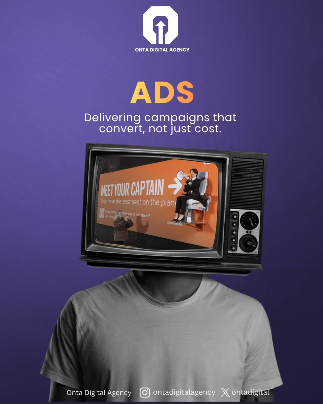 TV-head man: ads-minded metaphor