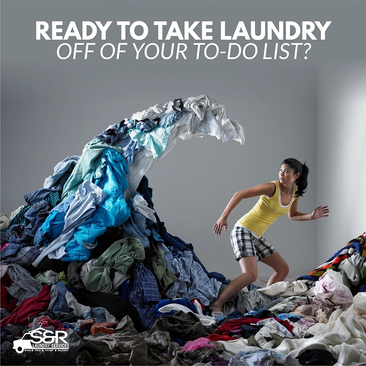 Laundry & Dry Cleaning creative ad: Laundry pile as crashing tidal wave