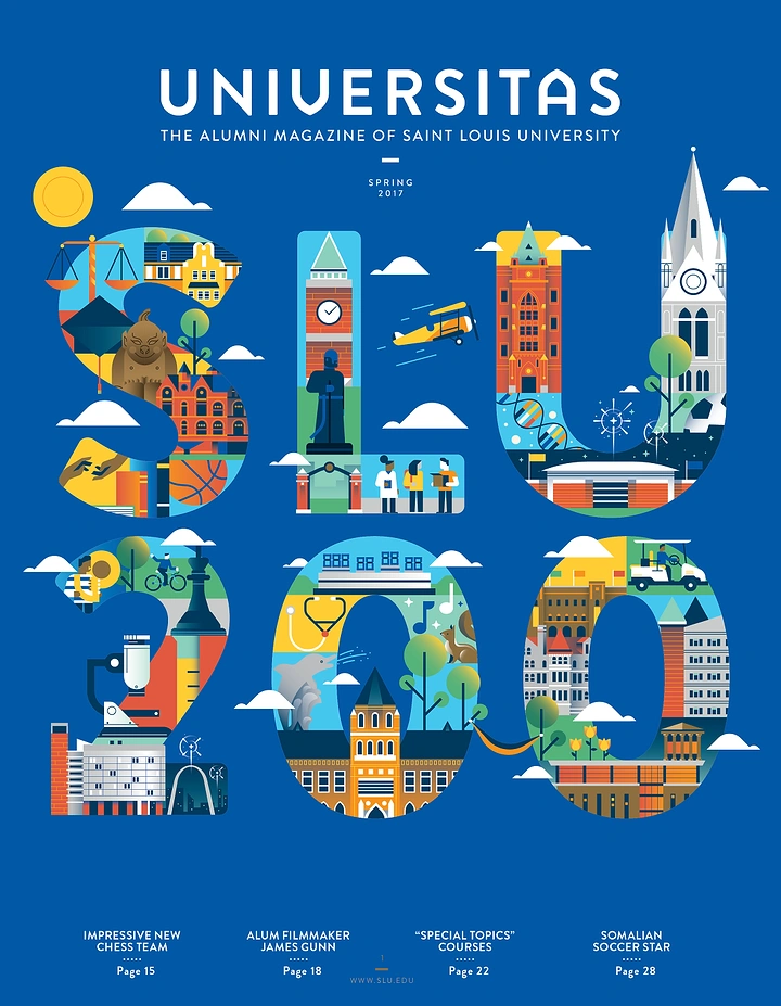 Universities & Colleges creative ad: Illustrated campus-letter composition