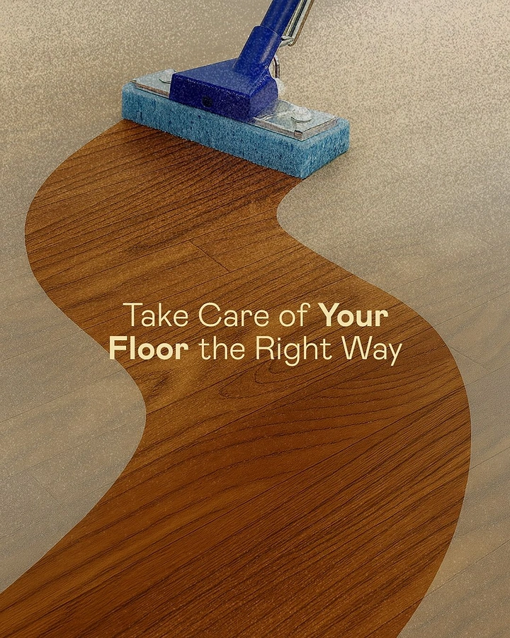 Cleaning Services creative ad: Mop carves a shiny clean path