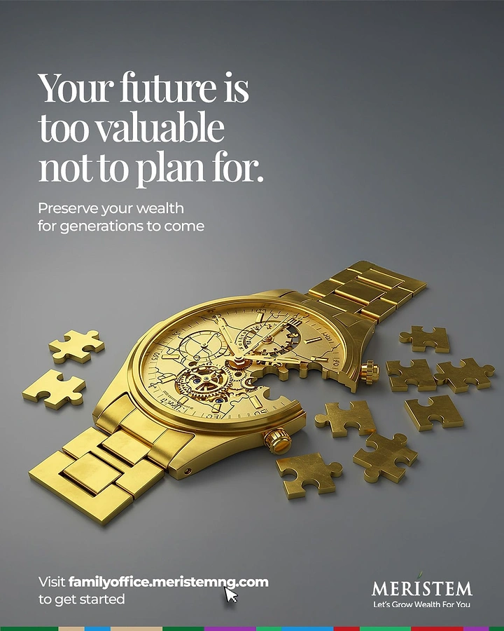 Stock Brokers & Investing creative ad: Gold wristwatch with missing jigsaw-puzzle pieces