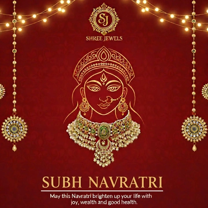 Navratri creative ad: Real choker adorns illustrated Durga