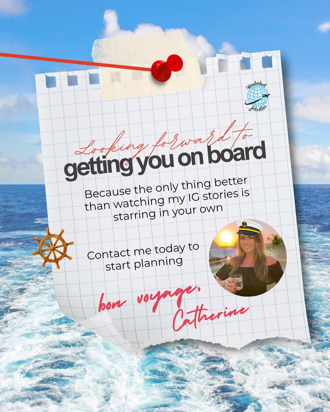 Instagram post: Getting-on-board phrase drives concept